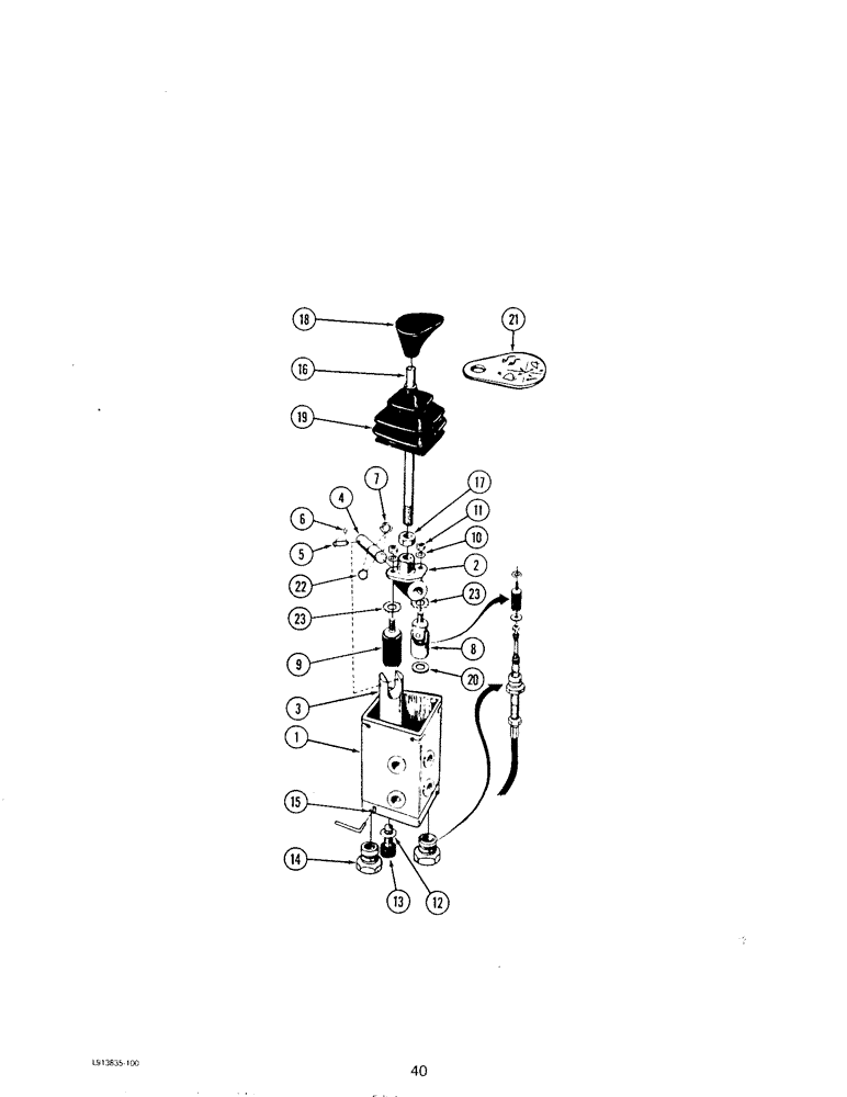 Схема запчастей Case IH L108 - (40) - MONO-LEVER CONTROL ASSEMBLY (08) - HYDRAULICS