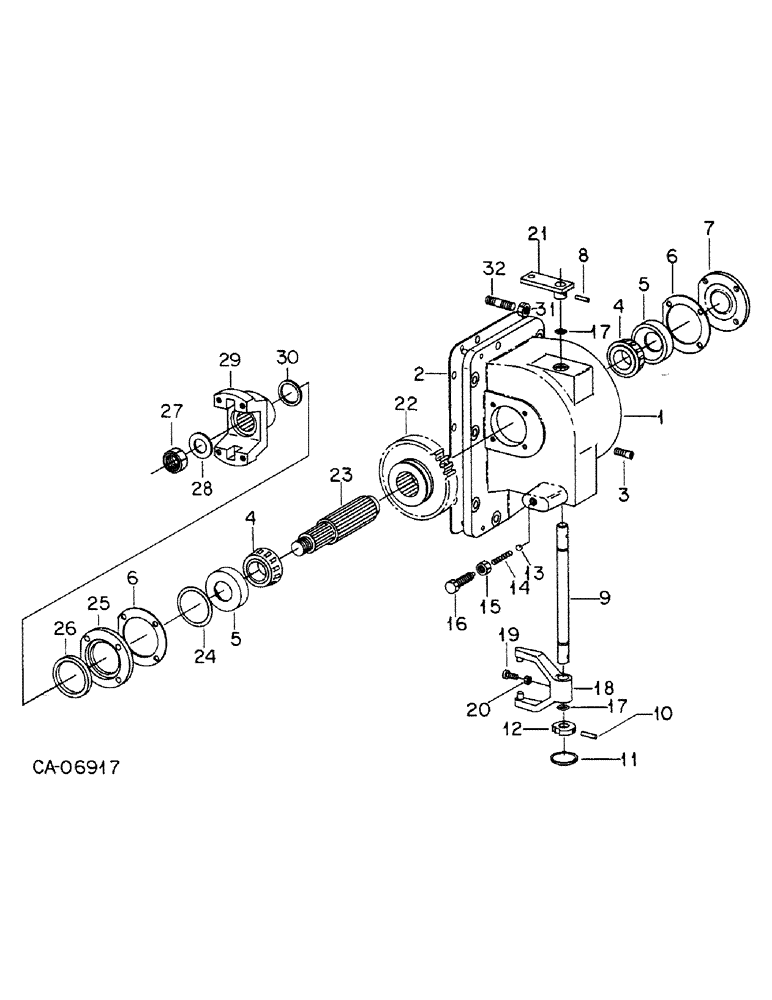Схема запчастей Case IH 886 - (07-51) - DRIVE TRAIN, TRANSFER CASE, ELWOOD, TRACTORS WITH ALL WHEEL DRIVE (04) - Drive Train