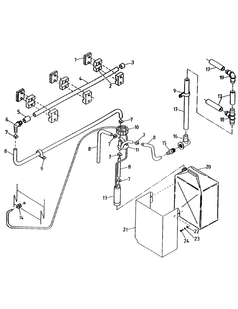 Схема запчастей Case IH 7000 - (A05-70) - WINDSCREEN WASHER Mainframe & Functioning Components