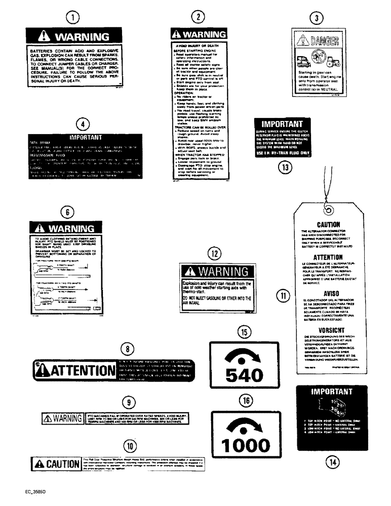 Схема запчастей Case IH 3230 - (9-114) - DECALS (09) - CHASSIS/ATTACHMENTS
