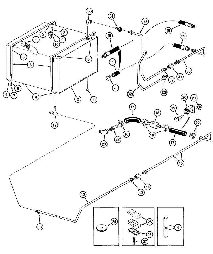 Схема запчастей Case IH 2155 - (3-10) - FUEL TANK AND LINES (02) - FUEL SYSTEM