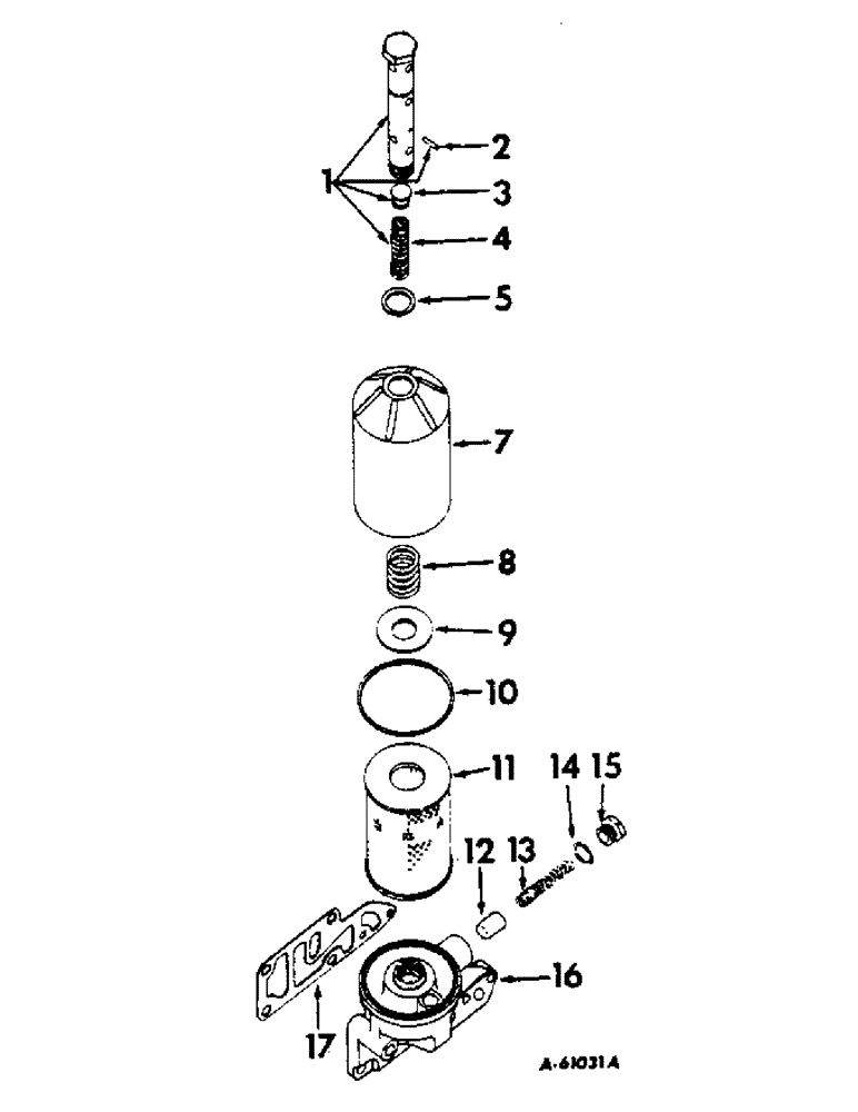 Схема запчастей Case IH 414 - (359) - LUBRICATING OIL FILTER, CARTRIDGE TYPE, D-282 WITH SERIAL NUMBER 70875 AND BELOW (10) - ENGINE