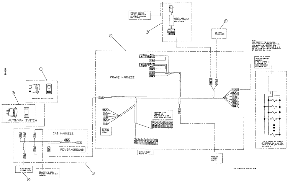 Схема запчастей Case IH SPX3200B - (198) - DICKEY-JOHN CONTROLLER (AIM COMMAND) (55) - ELECTRICAL SYSTEMS