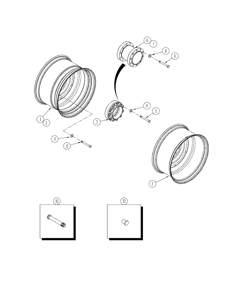 Схема запчастей Case IH STX375 - (06-10) - WHEELS SINGLE AND DUALS WITH SPACERS (06) - POWER TRAIN