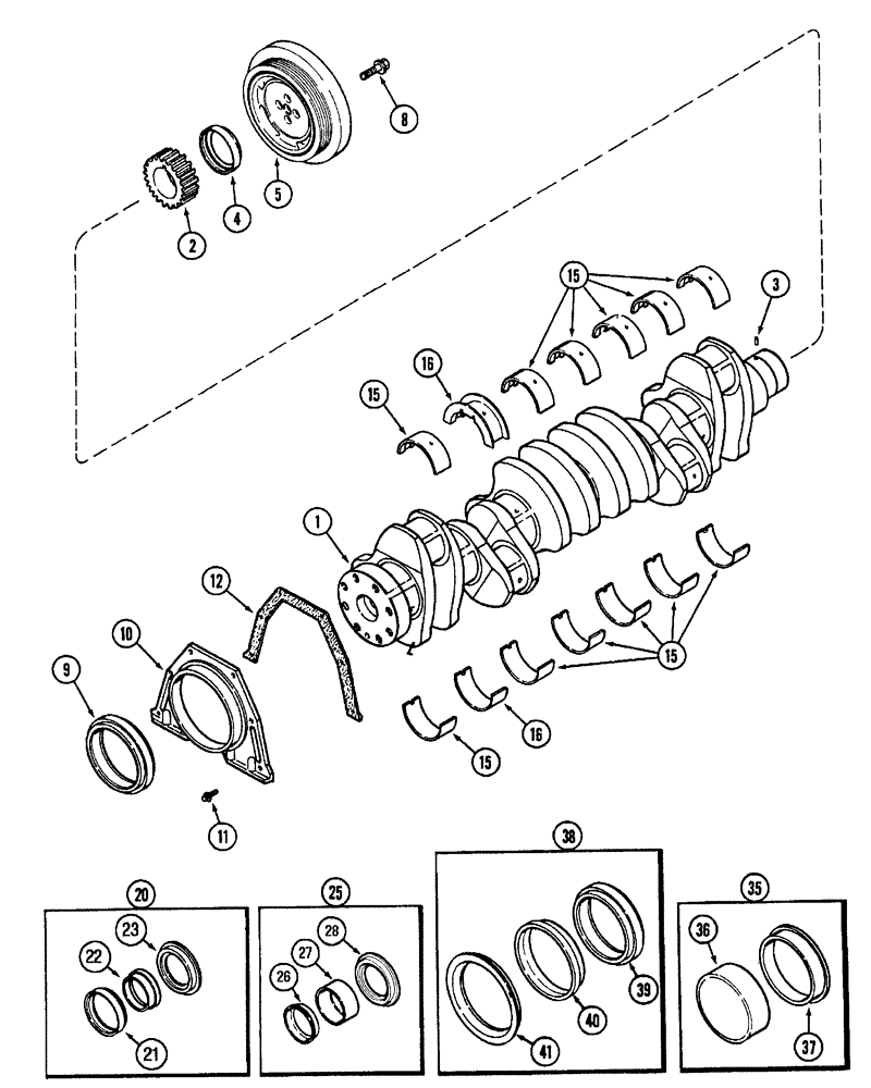 Схема запчастей Case IH SPX3200B - (035) - CRANKSHAFT (10) - ENGINE