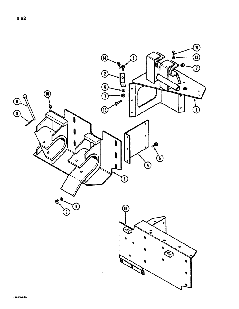 Схема запчастей Case IH 1844 - (9-092) - DRUM LIFT SUPPORT (13) - PICKING SYSTEM
