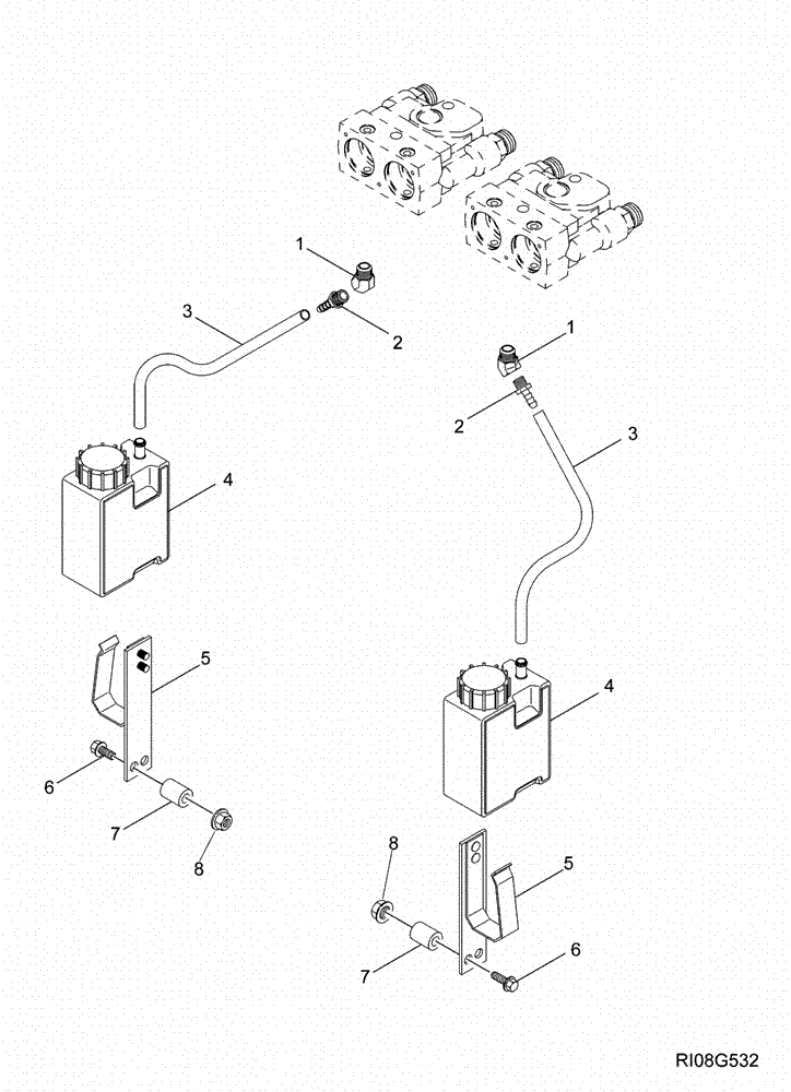 Схема запчастей Case IH MX245 - (08-15) - HYDRAULIC SYSTEM - COUPLER SPILLAGE (08) - HYDRAULICS