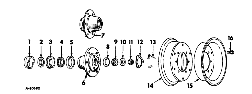 Схема запчастей Case IH 2444 - (L-03) - WHEELS AND WHEEL WEIGHTS, FRONT WHEELS, LO-BOY TRACTORS Wheels & Wheel Weights