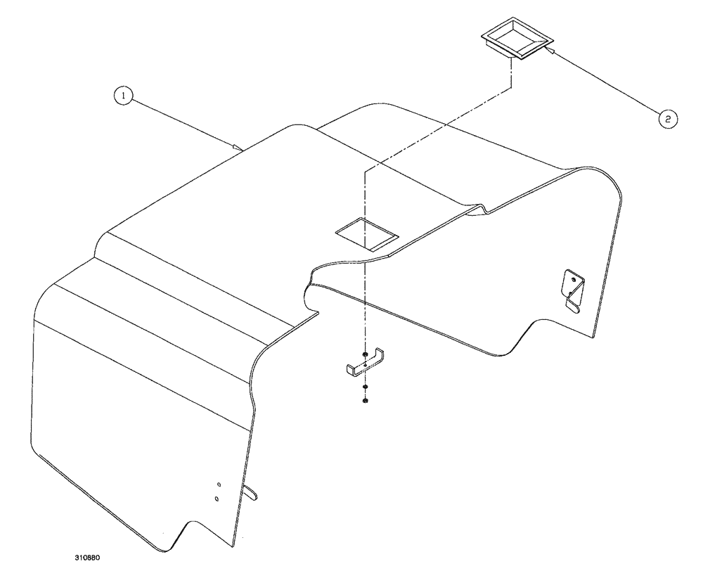 Схема запчастей Case IH SPX4260 - (136) - BACK HOOD ASSEMBLY (90) - PLATFORM, CAB, BODYWORK AND DECALS