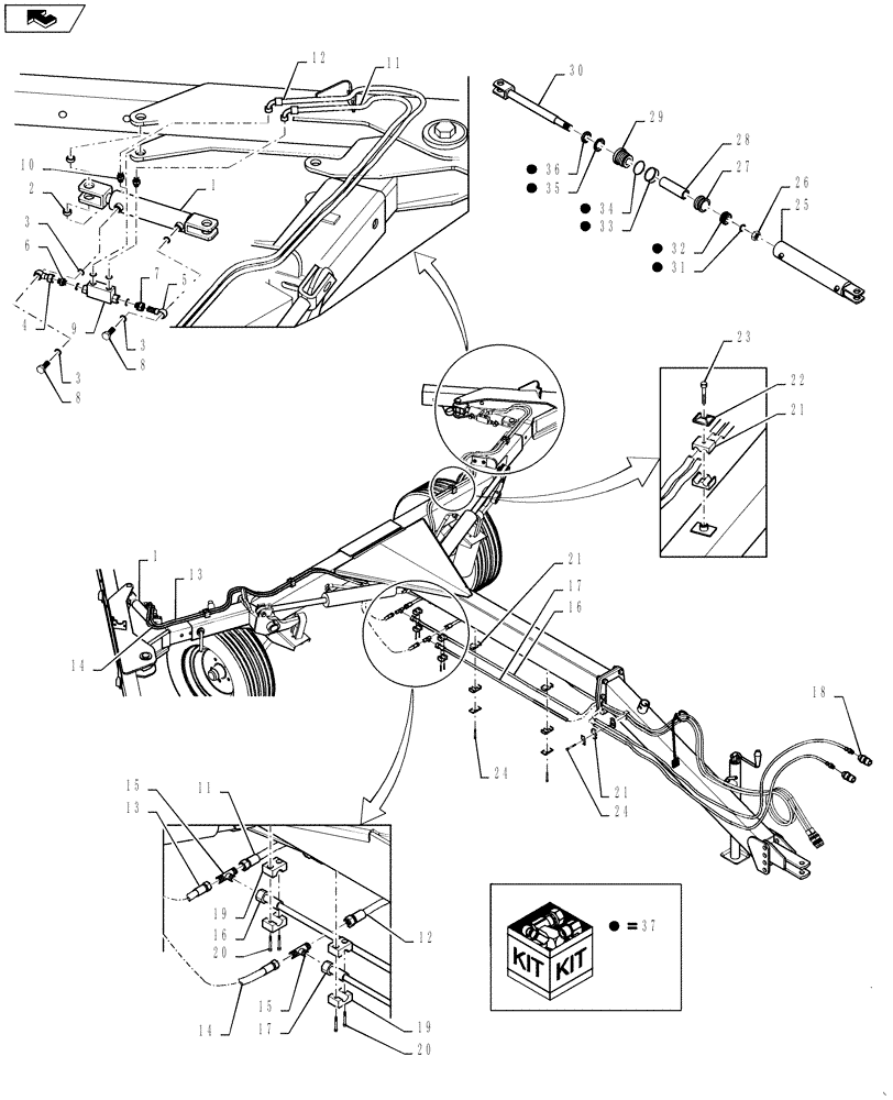 Схема запчастей Case IH WR102A - (35.900.01[02]) - HYDRAULIC ATTACHMENT (35) - HYDRAULIC SYSTEMS