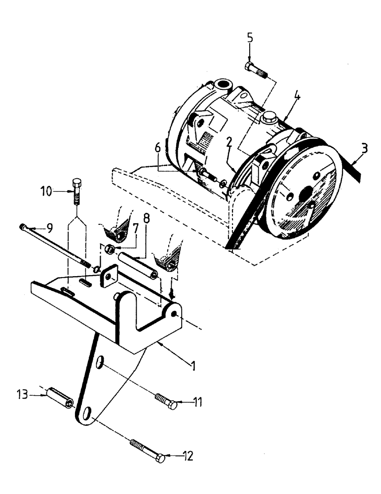 Схема запчастей Case IH 7700 - (A06-03) - MAINFRAME, CABIN AIR CONDITIONER COMPRESSOR, MOUNT & BELT Mainframe & Functioning Components