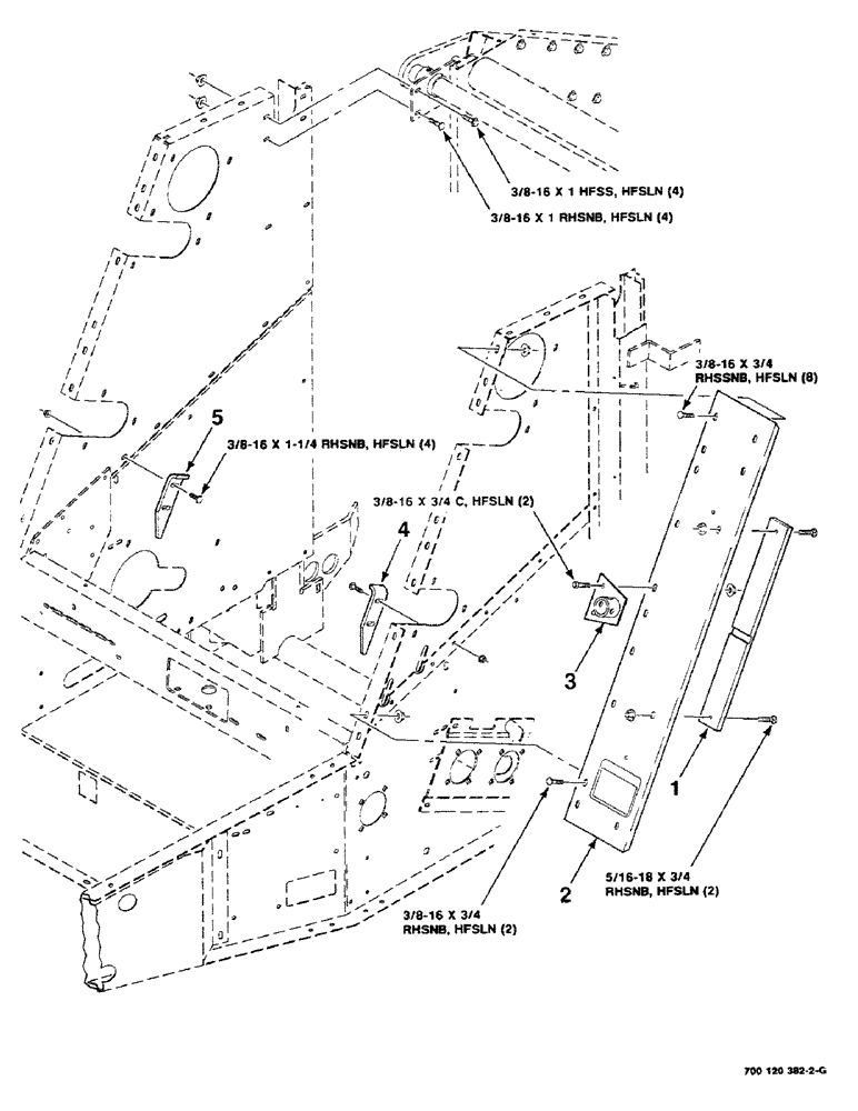 Схема запчастей Case IH 8430 - (6-02) - SHIELD AND CHAIN BUMPER ASSEMBLIES (LEFT-FRONT) (14) - BALE CHAMBER
