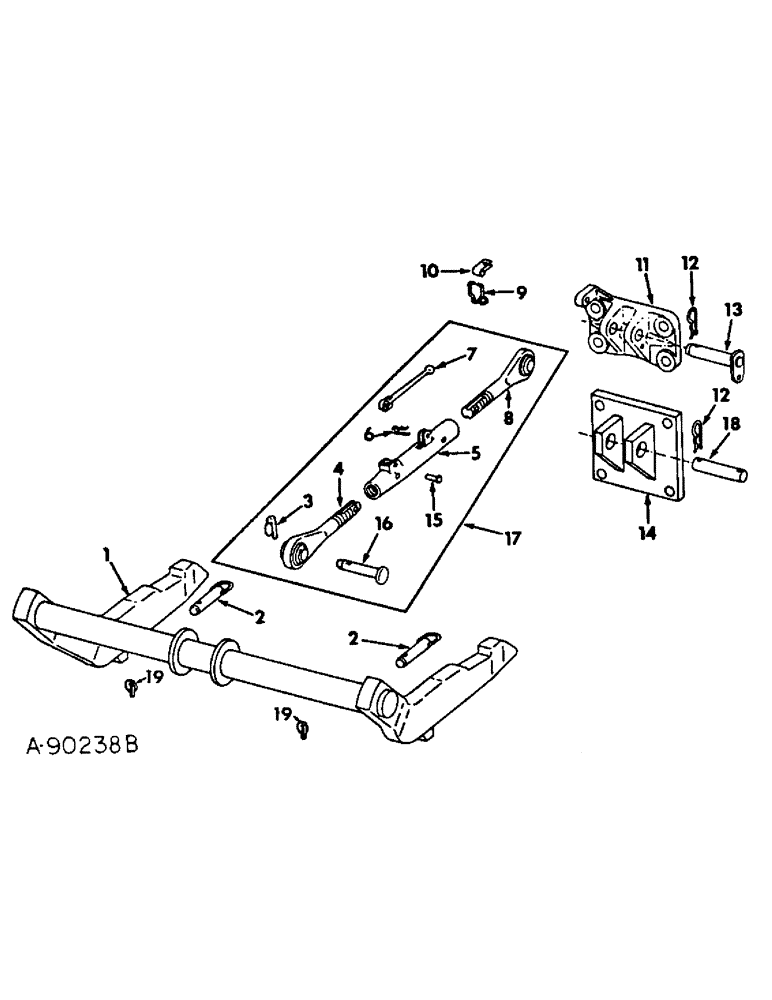 Схема запчастей Case IH 92 - (D-04) - COUPLING BEAMS COMPLETING PACKAGE, FOR TRACTORS EQUIPPED WITH TWO POINT FAST HITCH 