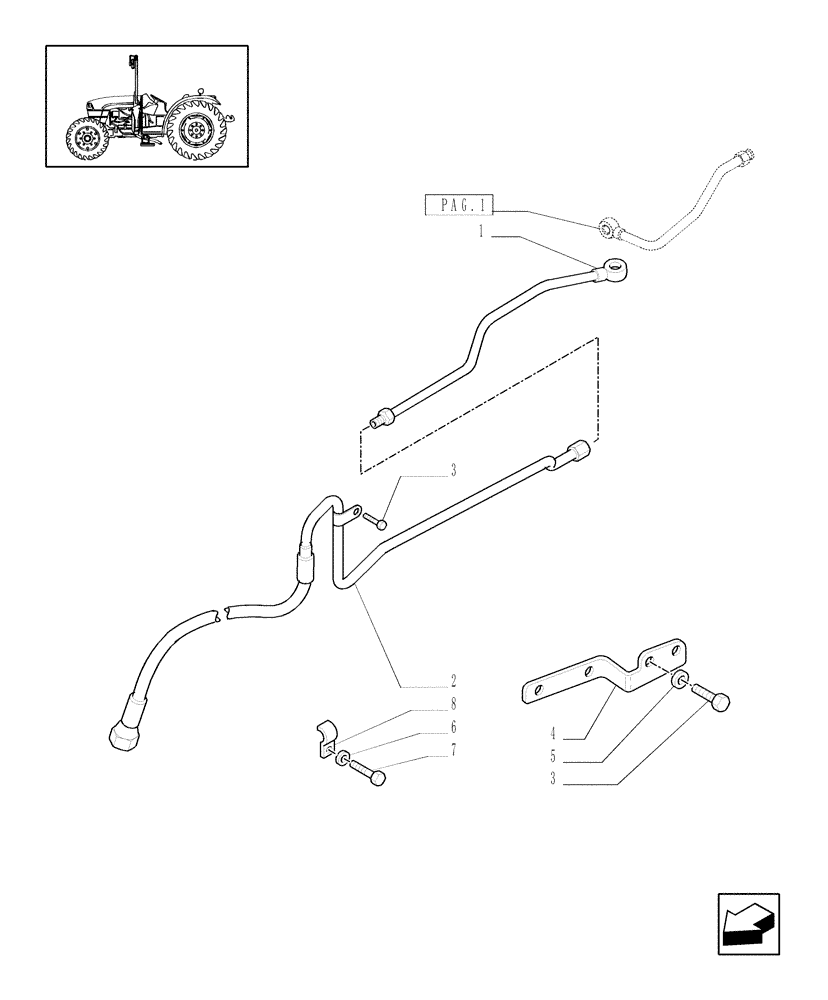 Схема запчастей Case IH JX1085C - (1.32.6/04[02]) - (VAR.326/1-326/2) STANDARD FRONT AXLE W/ ELECTROHYDR. DIFFERENTIAL LOCK (30KM/H) - PIPES (03) - TRANSMISSION