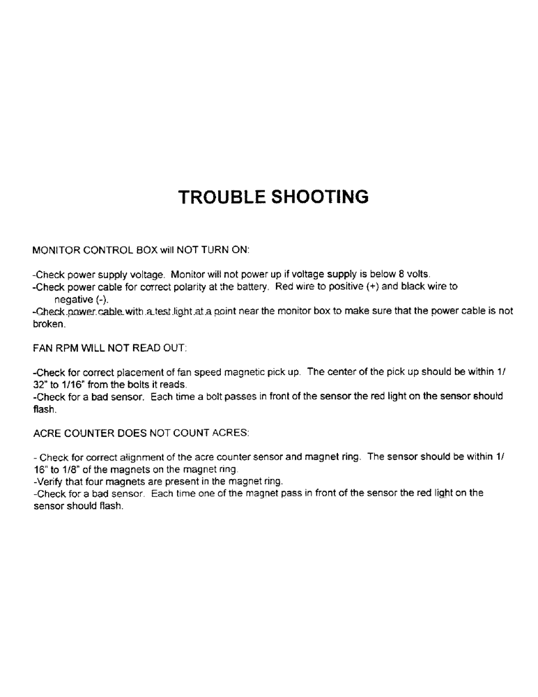 Схема запчастей Case IH 2000 - (C10) - TROUBLE SHOOTING 