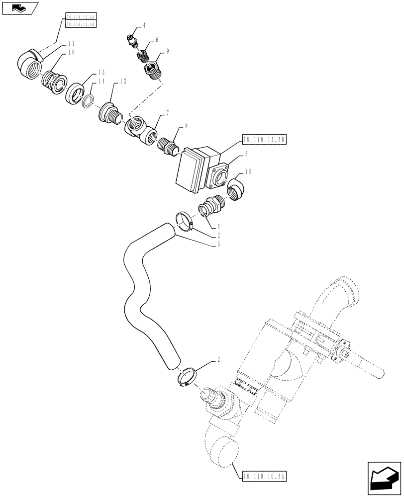 Схема запчастей Case IH 610 - (78.110.11.AA) - SPARGE PLUMBING (78) - SPRAYING