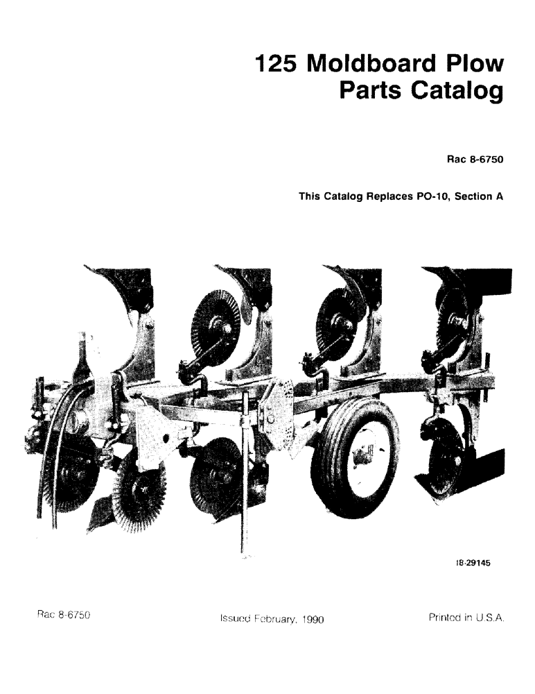 Схема запчастей Case IH 125 - (1-1) - 125 MOLDBOARD PLOW 