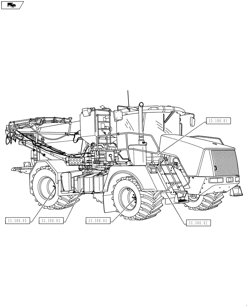 Схема запчастей Case IH TITAN 4530 - (33.000.00) - PICTORIAL INDEX - BRAKES & CONTROLS (33) - BRAKES & CONTROLS