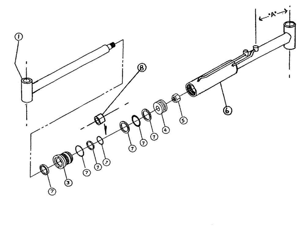 Схема запчастей Case IH TYLER - (06-001) - HYDRAULIC CYLINDER-AXLE ADJ Cylinders