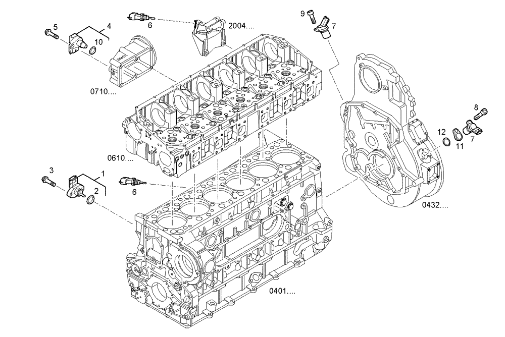 Схема запчастей Case IH F3CE0684B E005 - (1710.023) - SENSORS INJECTION SYSTEM 