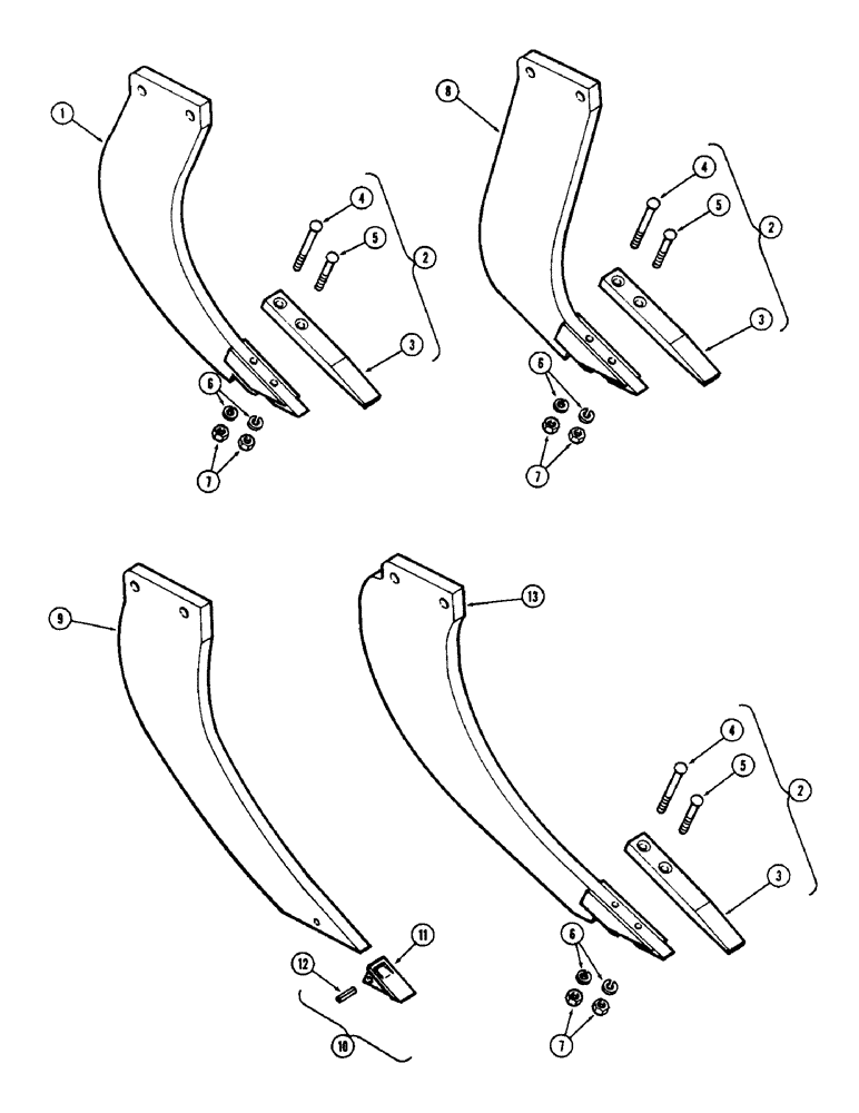 Схема запчастей Case IH 513V - (08) - SHANK AND POINT 