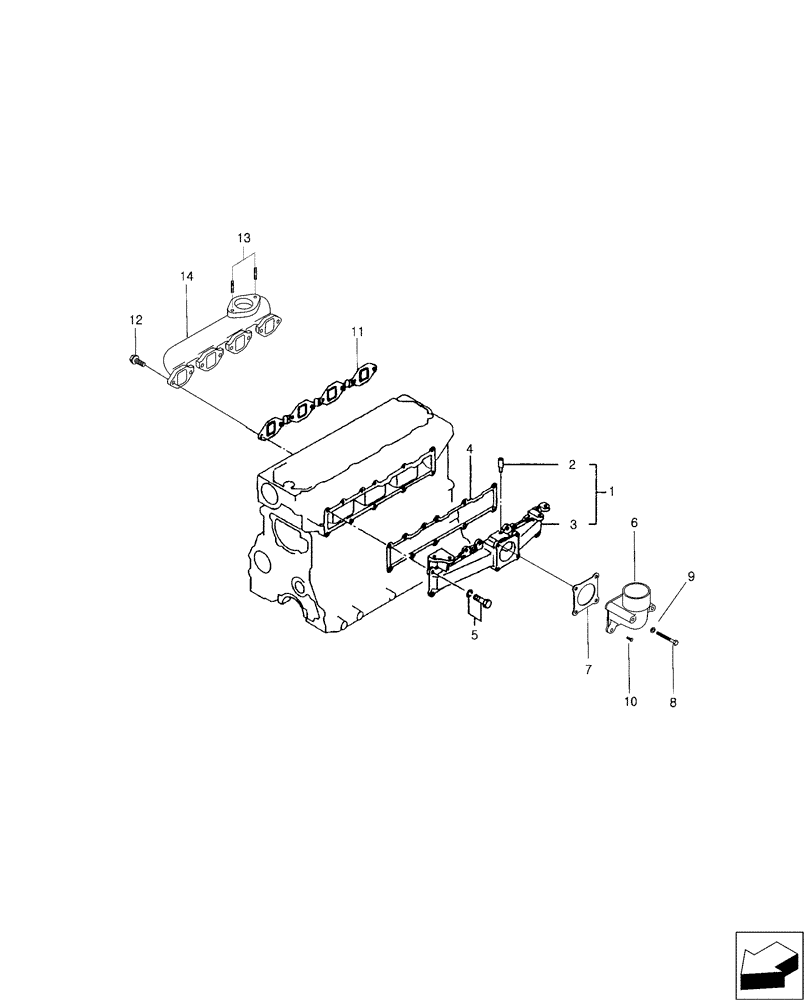 Схема запчастей Case IH FARMALL 40B - (10.254.01) - INLET & OUTLET MANIFOLD (10) - ENGINE
