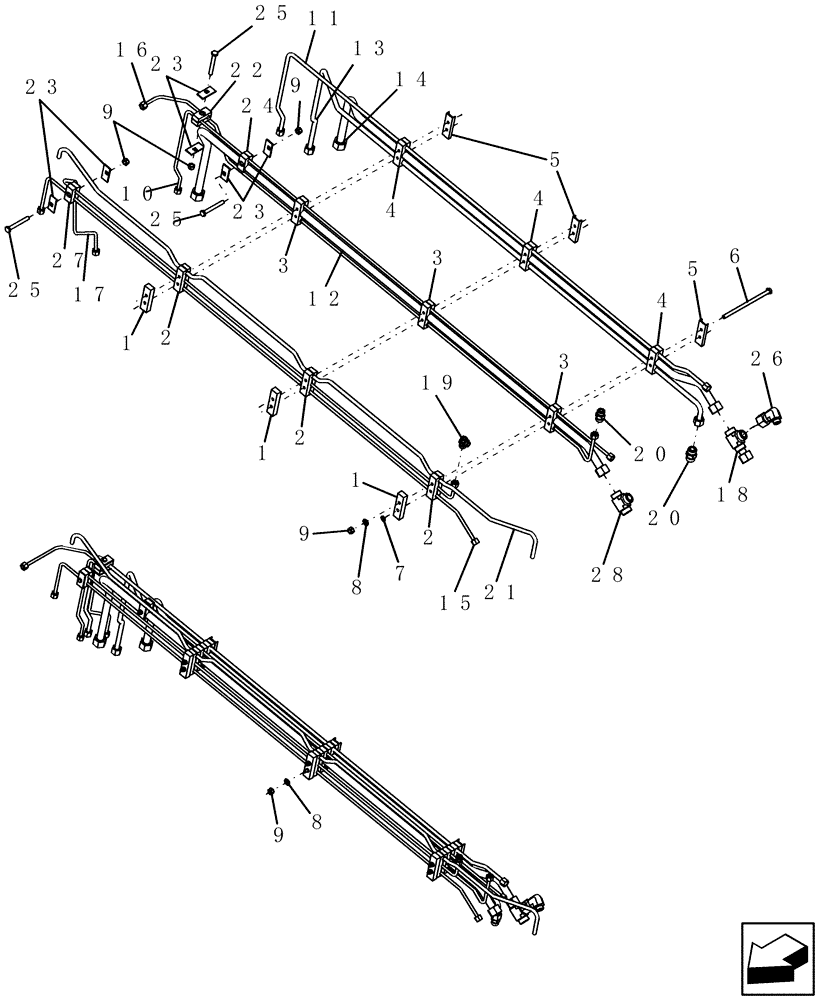 Схема запчастей Case IH 9010 - (21.104.02) - HYDRAULICS - MAIN LINES (21) - TRANSMISSION