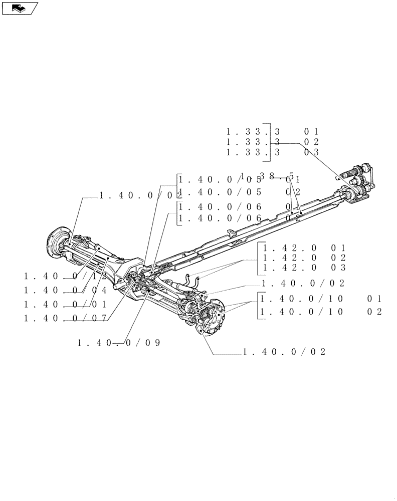 Схема запчастей Case IH PUMA 165 - (SEC. 04) - FRONT AXLE & STEERING (00) - GENERAL