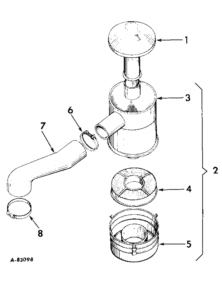 Схема запчастей Case IH B414 - (035) - FUEL SYSTEM, AIR CLEANER AND CONNECTIONS, CARBURETED ENGINE TRACTORS (02) - FUEL SYSTEM