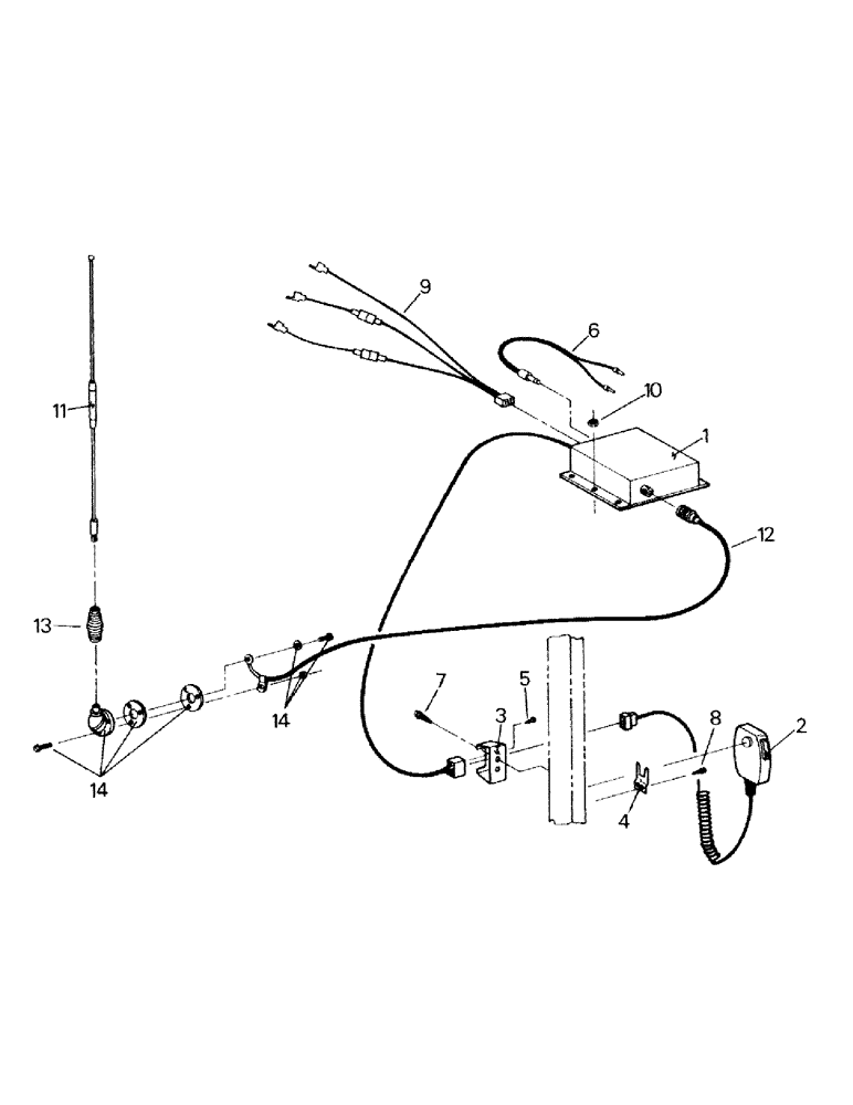 Схема запчастей Case IH ST450 - (01-30) - C. B. RADIO AND MOUNTING, BSN 129-00014 AND 130-00233 (10) - CAB