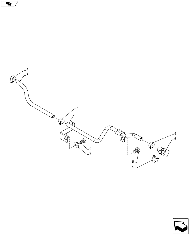 Схема запчастей Case IH PUMA 230 - (50.200.02[03]) - HEATING SYSTEM PIPES (50) - CAB CLIMATE CONTROL