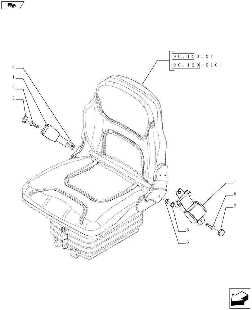 Схема запчастей Case IH FARMALL 75C - (88.100.0501) - RETRACTABLE BELT - NAR (VAR.330706) (88) - ACCESSORIES