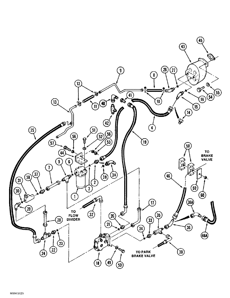 Схема запчастей Case IH 9370 QUADTRAC - (8-094) - AXLE HYDRAULICS, HYDRAULIC PUMP TO REGULATOR VALVE (08) - HYDRAULICS