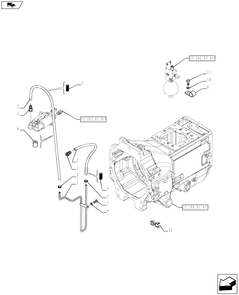 Схема запчастей Case IH PUMA 170 - (33.202.03[03]) - BRAKE PIPING (33) - BRAKES & CONTROLS