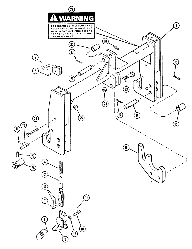Схема запчастей Case IH 1896 - (9-334) - QUICK HITCH COUPLER, CATEGORY II, WITH STRAIGHT FRAME (09) - CHASSIS/ATTACHMENTS