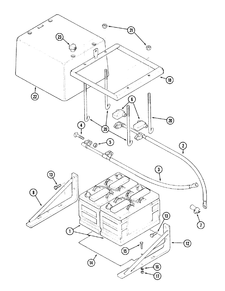 Схема запчастей Case IH 2394 - (4-34) - BATTERY, CABLES AND BATTERY BOX (04) - ELECTRICAL SYSTEMS
