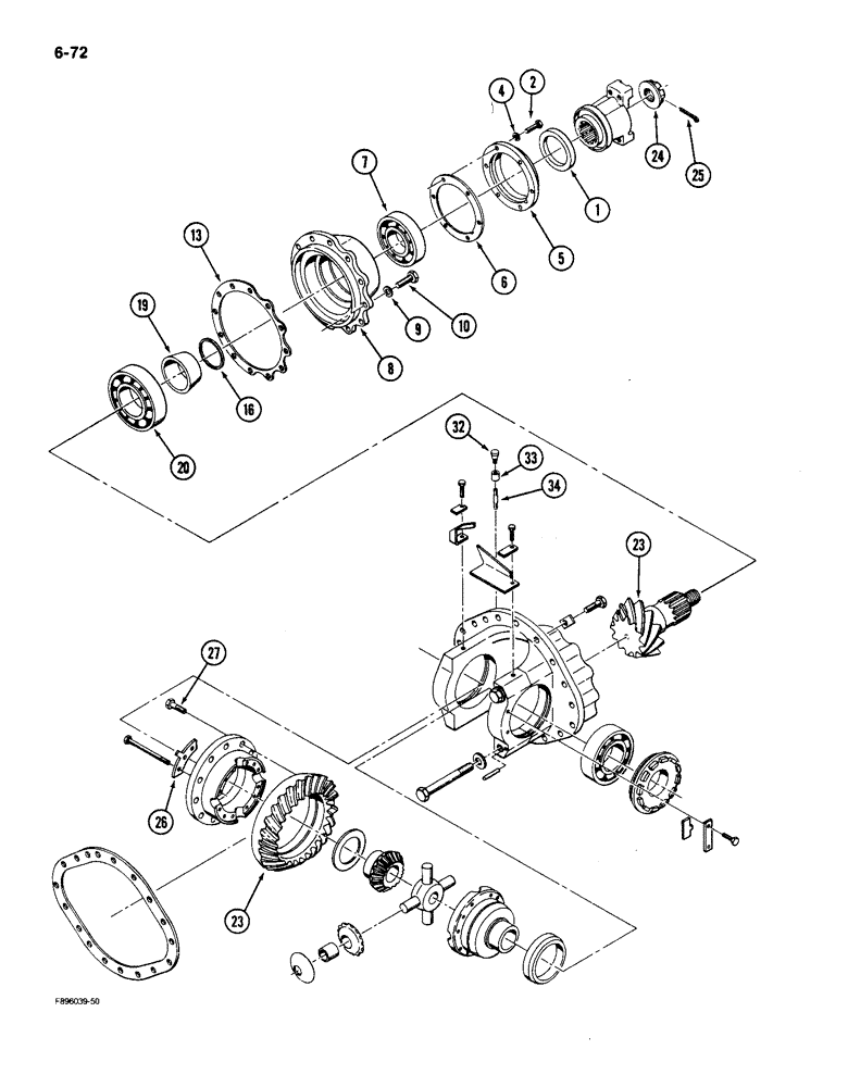 Схема запчастей Case IH 9150 - (6-072) - AXLE ASSEMBLY, DIFFERENTIAL AND CARRIER, K598.60/70 SERIES (06) - POWER TRAIN