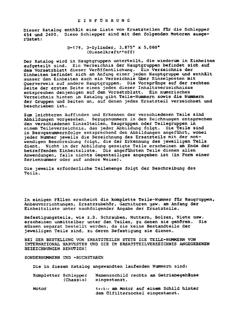 Схема запчастей Case IH 454 - (0-C) - INTRODUCTION (00) - GENERAL