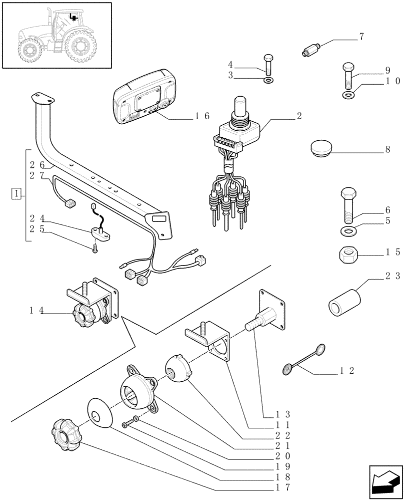 Схема запчастей Case IH PUMA 210 - (1.96.0/01) - (VAR.613) VIRTUAL TERMINAL AFS PRO200 MOUNTED ON IMPLEMENT BRACKET - MONITOR AND BRACKET (10) - OPERATORS PLATFORM/CAB
