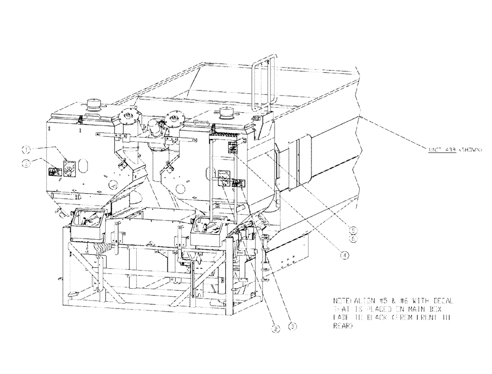 Схема запчастей Case IH 810 - (14-003[02]) - DECAL GROUP, TRIPLE BIN Tarps Decals/ Miscellaneous