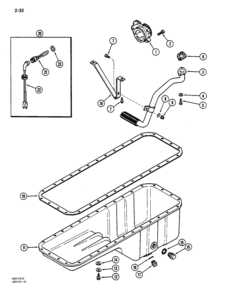 Схема запчастей Case IH 9130 - (2-32) - OIL PUMP AND OIL PAN, 6T-830 ENGINE, 6TA-830 ENGINE (02) - ENGINE