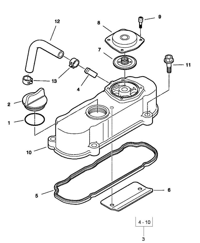 Схема запчастей Case IH SCOUT XL - (10.101.03) - HEAD COVER - DIESEL ENGINE (10) - ENGINE