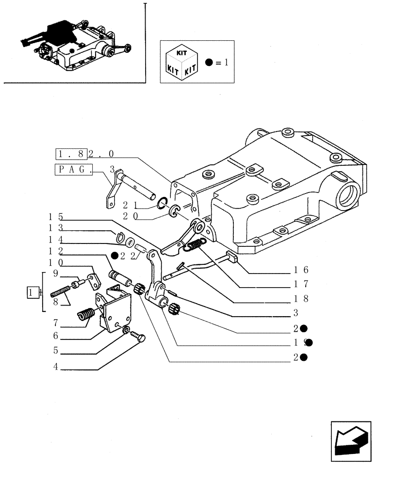 Схема запчастей Case IH JX75 - (1.82.5[06]) - LIFT CONTROLS - TIE-ROD, LEVER AND BEARING (07) - HYDRAULIC SYSTEM