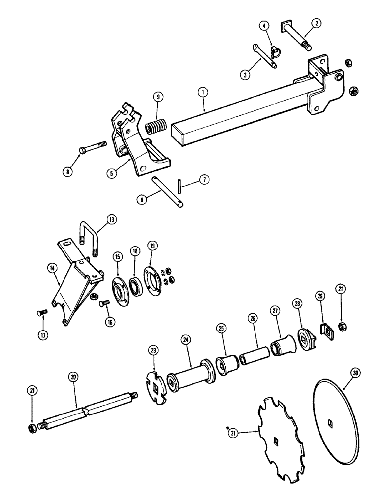 Схема запчастей Case IH F21H - (112) - 6 BLADE WING GANG, REAR RIGHT, 7 INCH SPACING, F21H, F21H-7-228 