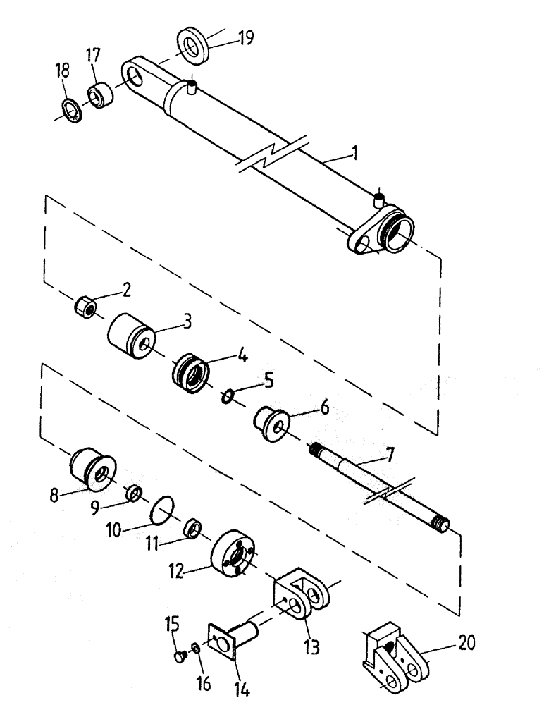 Схема запчастей Case IH 7700 - (B01-50) - HYDRAULIC CYLINDER (ELEVATOR LIFT), UP TO AND INCLUDING Hydraulic Components & Circuits