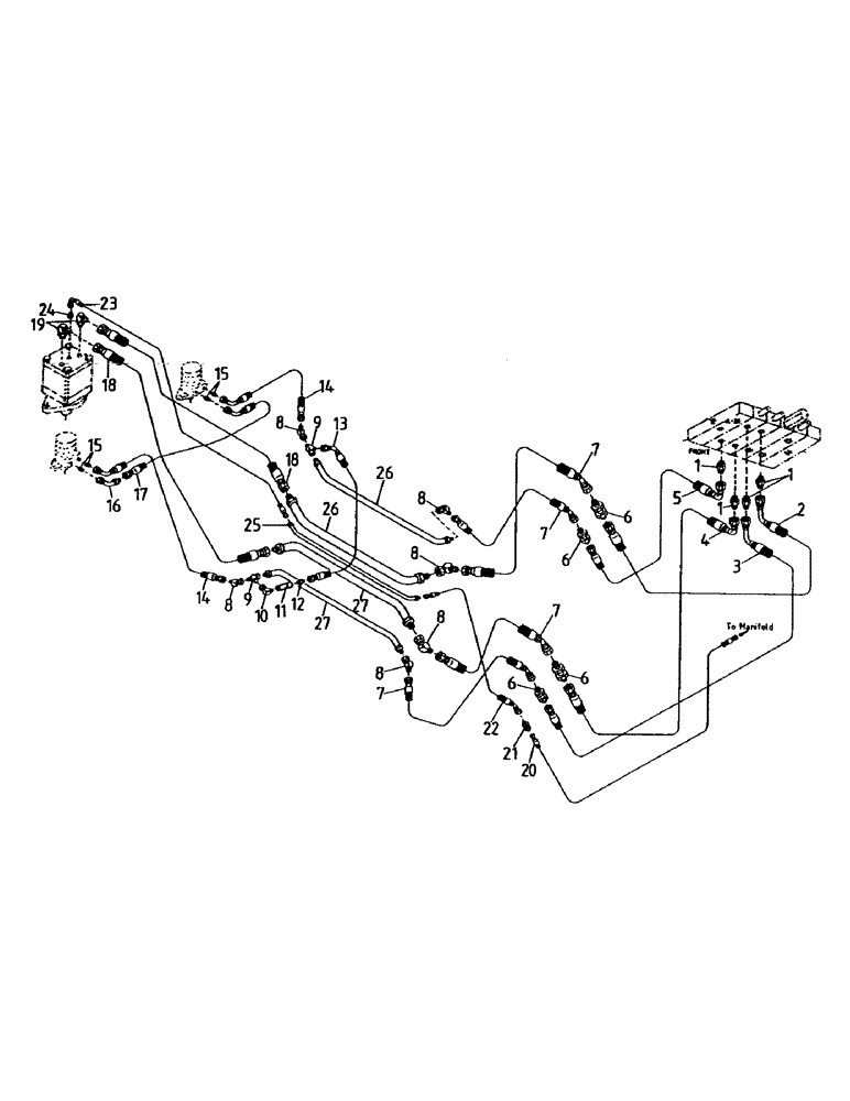 Схема запчастей Case IH 7000 - (B05-80) - HYDRAULIC CIRCUIT, TOPPER AND GATHERING DRUM Hydraulic Components & Circuits