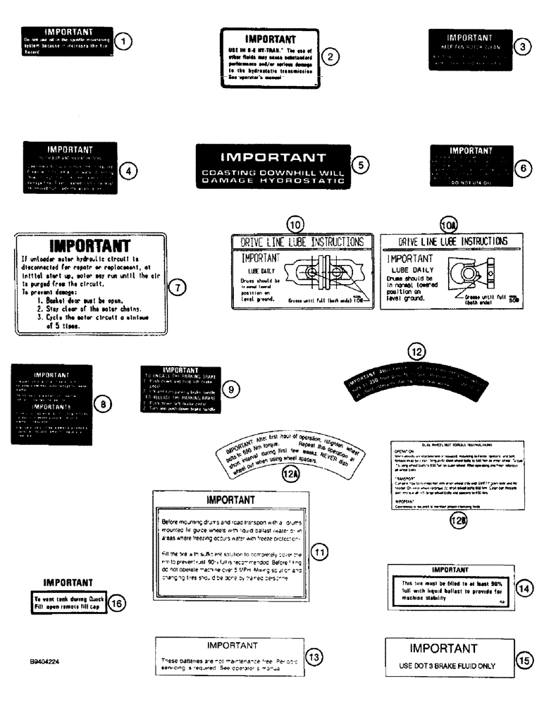 Схема запчастей Case IH 2055 - (9F-32) - DECALS, IMPORTANT INSTRUCTIONS (12) - CHASSIS
