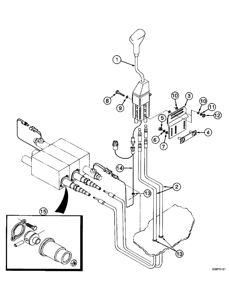 Схема запчастей Case IH L650 - (8-32) - HYDRAULIC CONTROLS - MOUNTING (3 FUNCTION MX100 - MX135 SYNCHROMESH TRANS.) (08) - HYDRAULICS