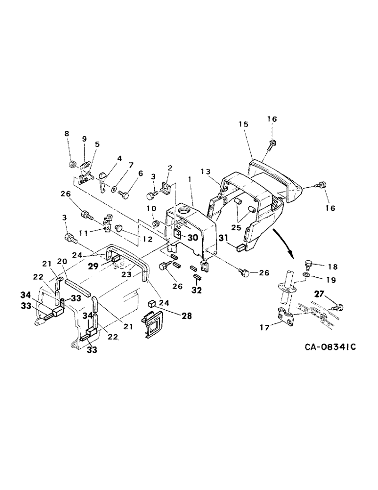 Схема запчастей Case IH 254 - (13-05) - SUPERSTRUCTURE, HOOD SEAL, INSTRUMENT PANEL AND FUEL TANK COVER, 234 (05) - SUPERSTRUCTURE