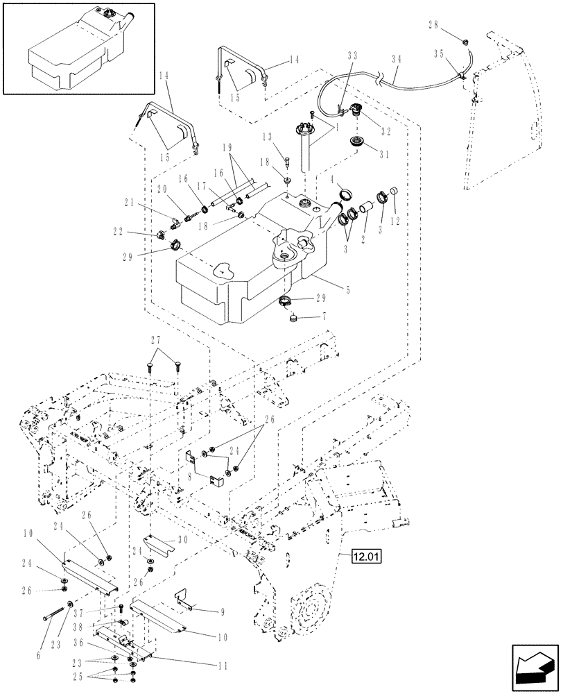 Схема запчастей Case IH WDX1002S - (02.06[1]) - FUEL TANK (02) - ENGINE EQUIPMENT